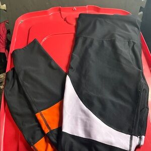 JoyLab Women's Black, White, and Orange Athletic Shorts